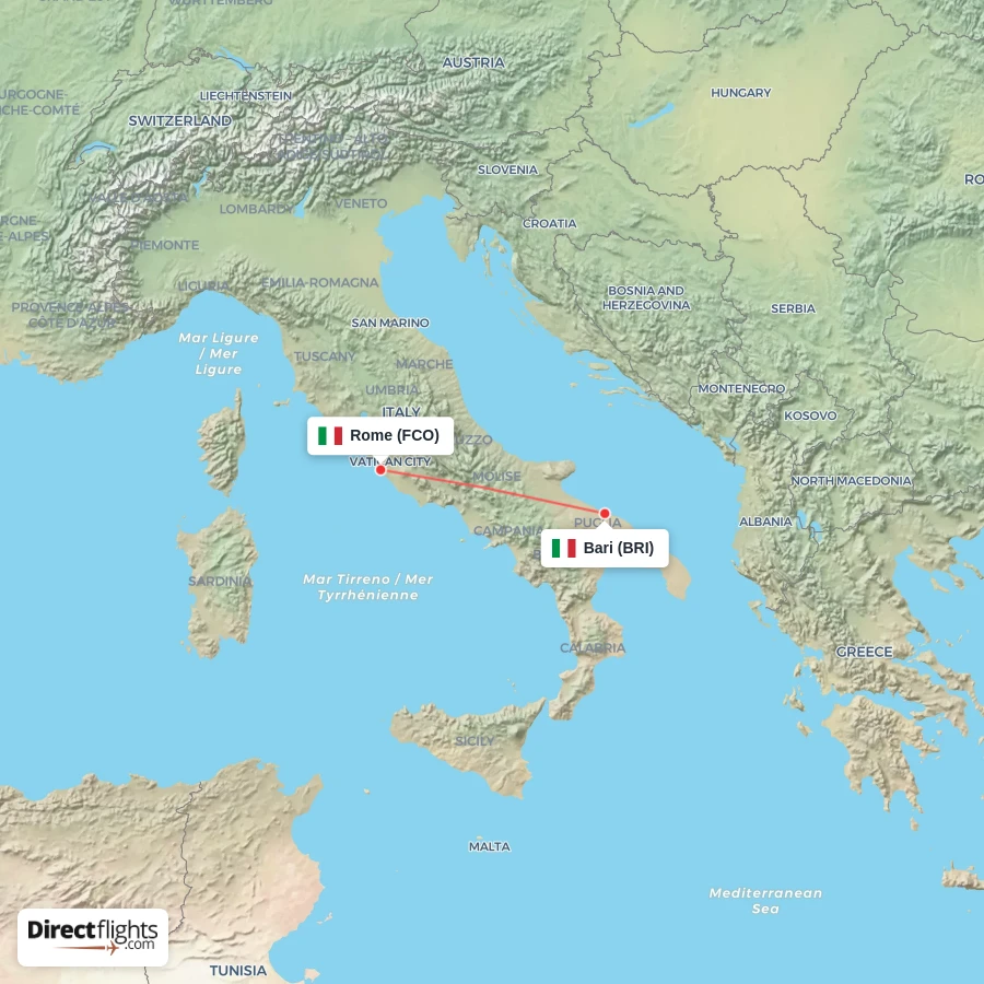 BRI - FCO route map