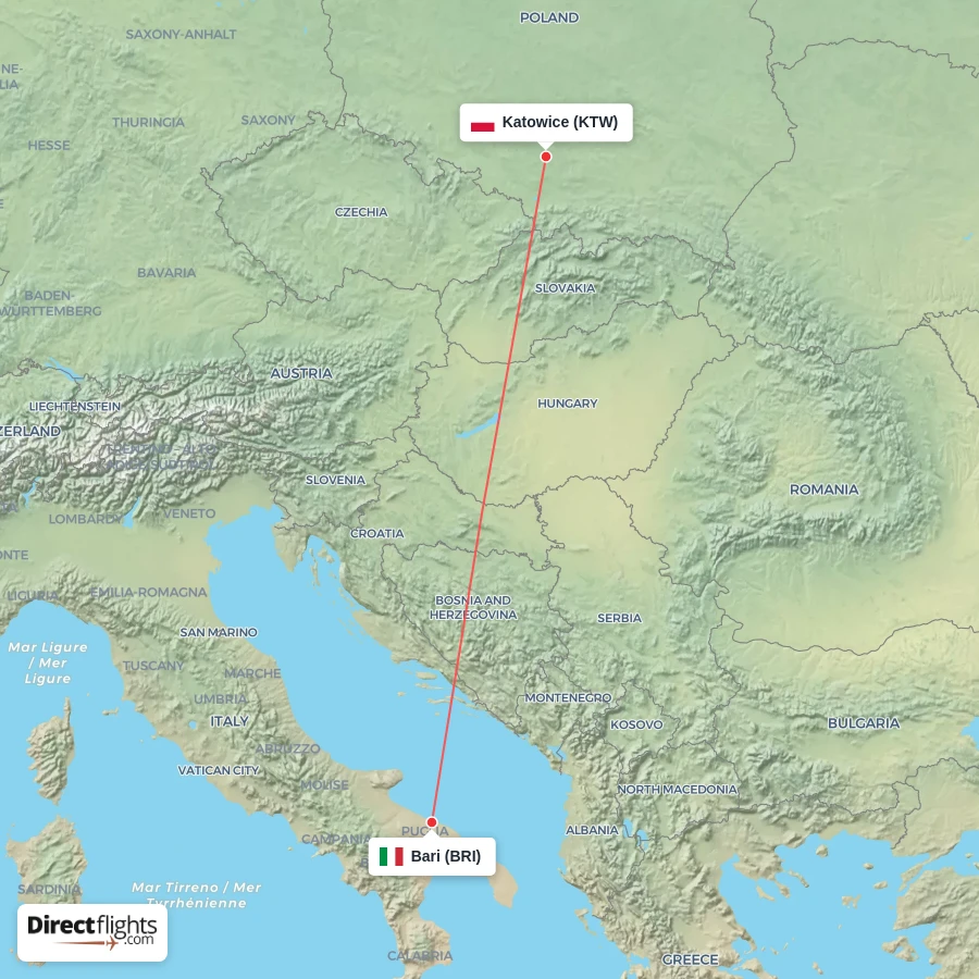 BRI - KTW route map
