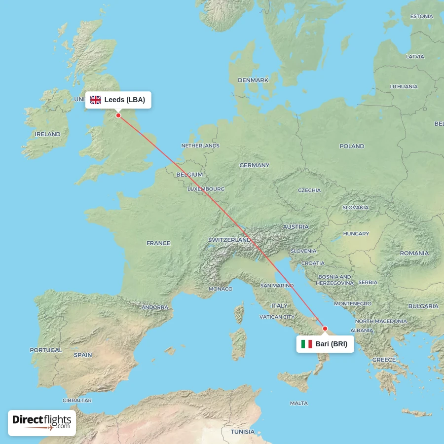 BRI - LBA route map