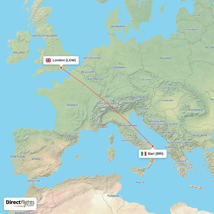 BRI - LGW route map