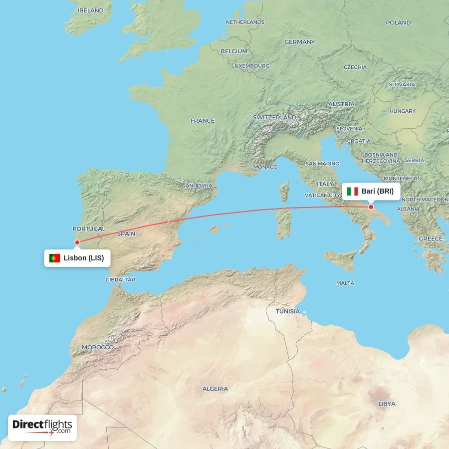 BRI - LIS route map