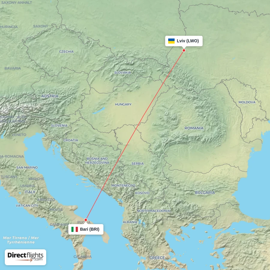 BRI - LWO route map