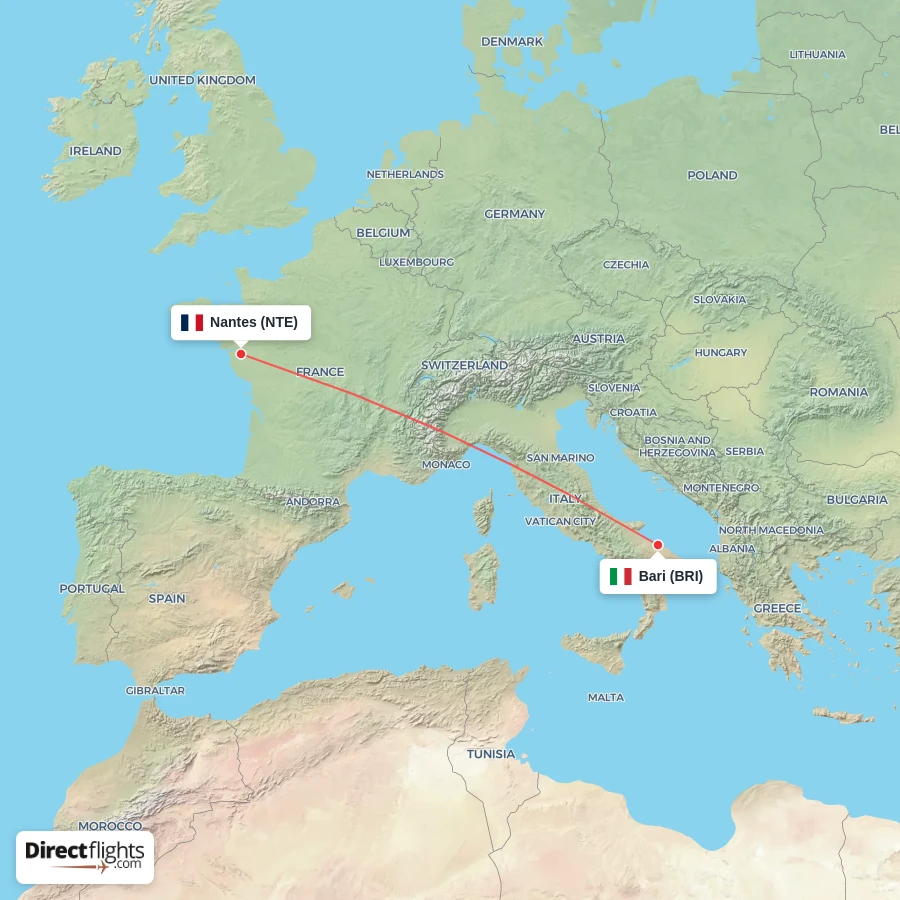BRI - NTE route map