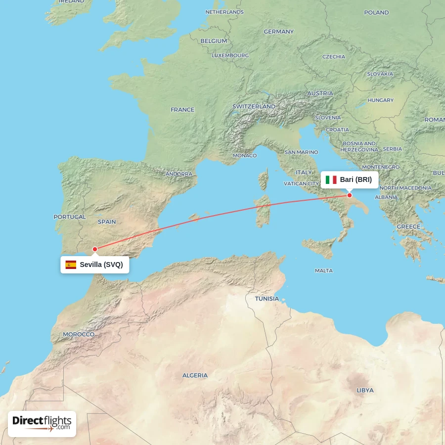 BRI - SVQ route map
