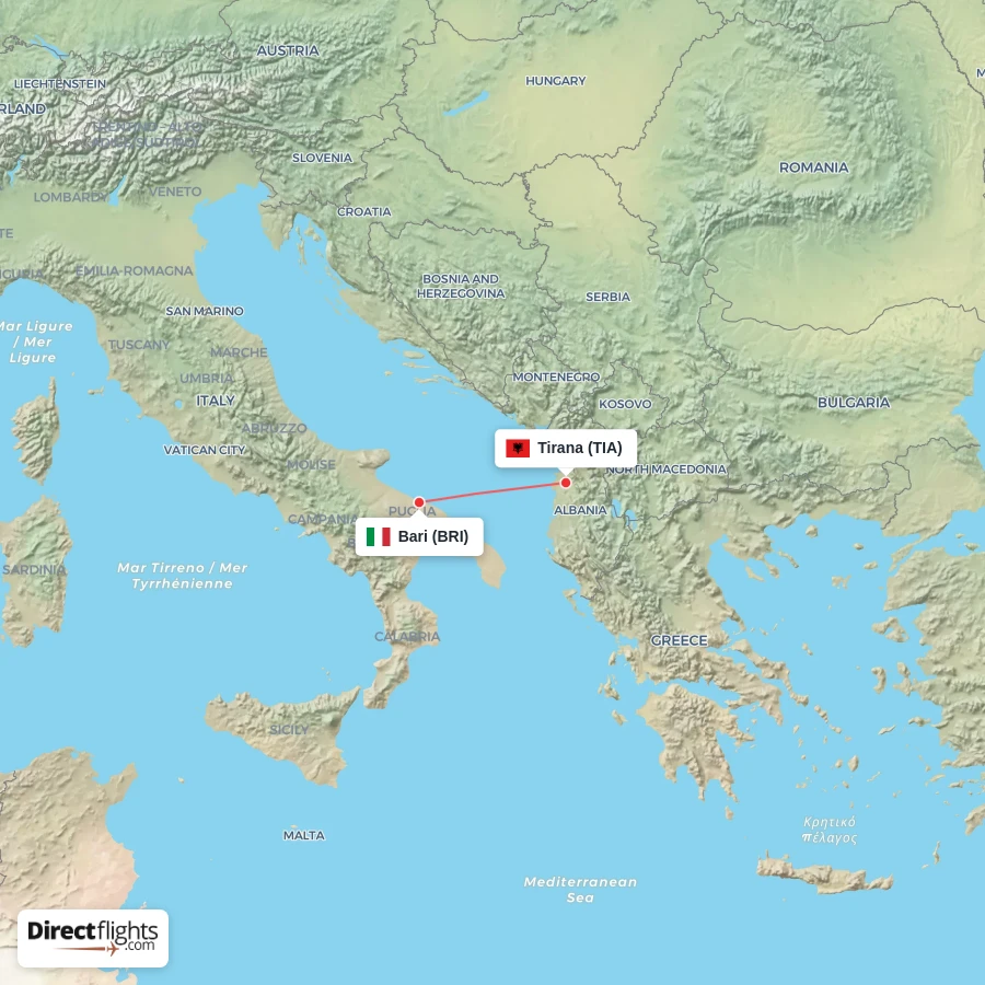 BRI - TIA route map