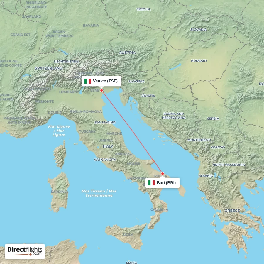 BRI - TSF route map