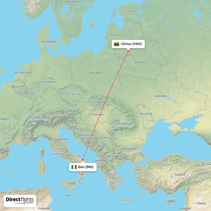 BRI - VNO route map