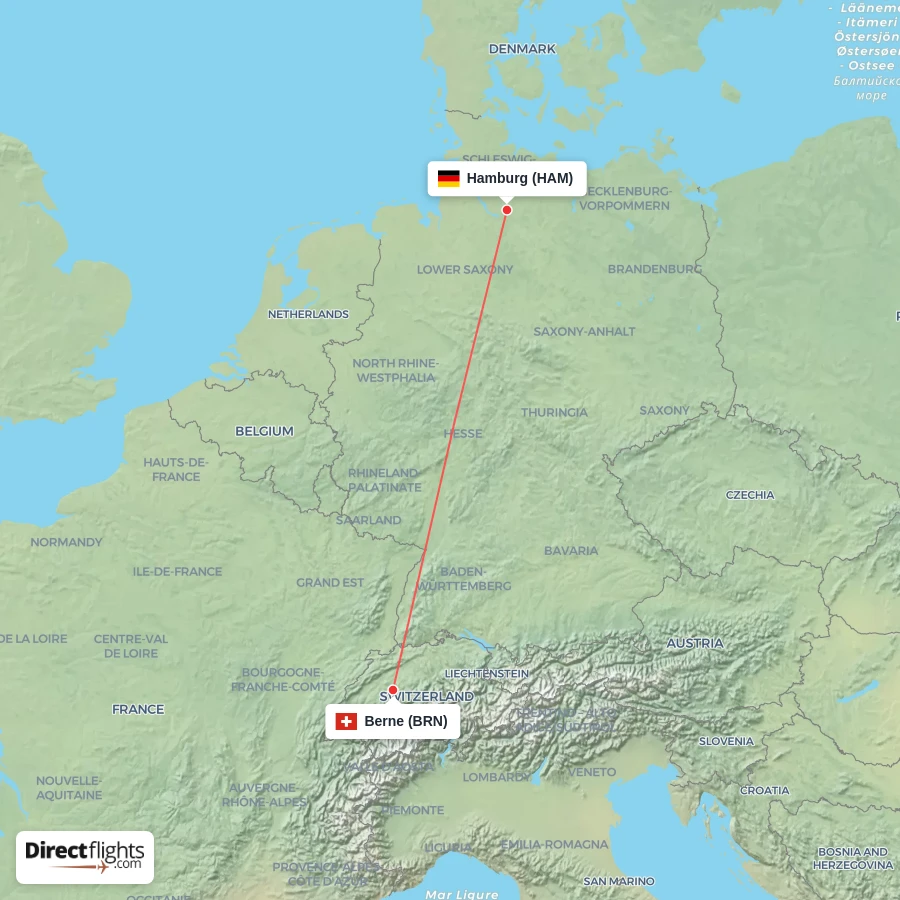 BRN - HAM route map