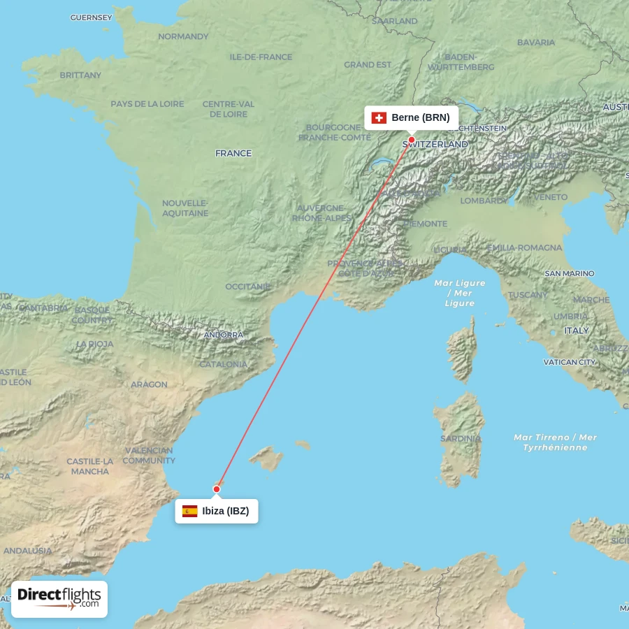 BRN - IBZ route map