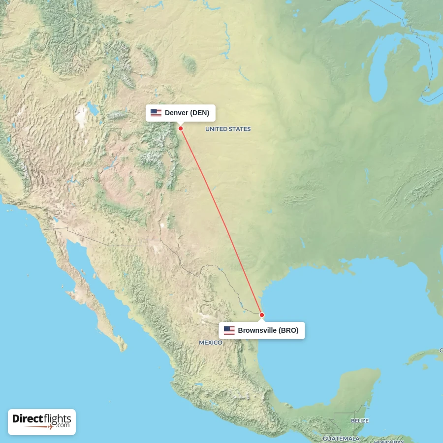 BRO - DEN route map