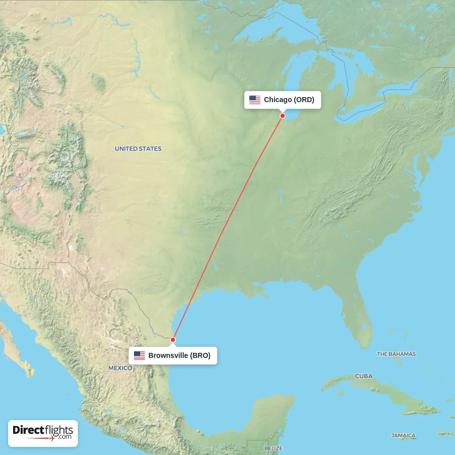 BRO - ORD route map