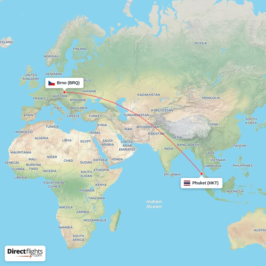 BRQ - HKT route map