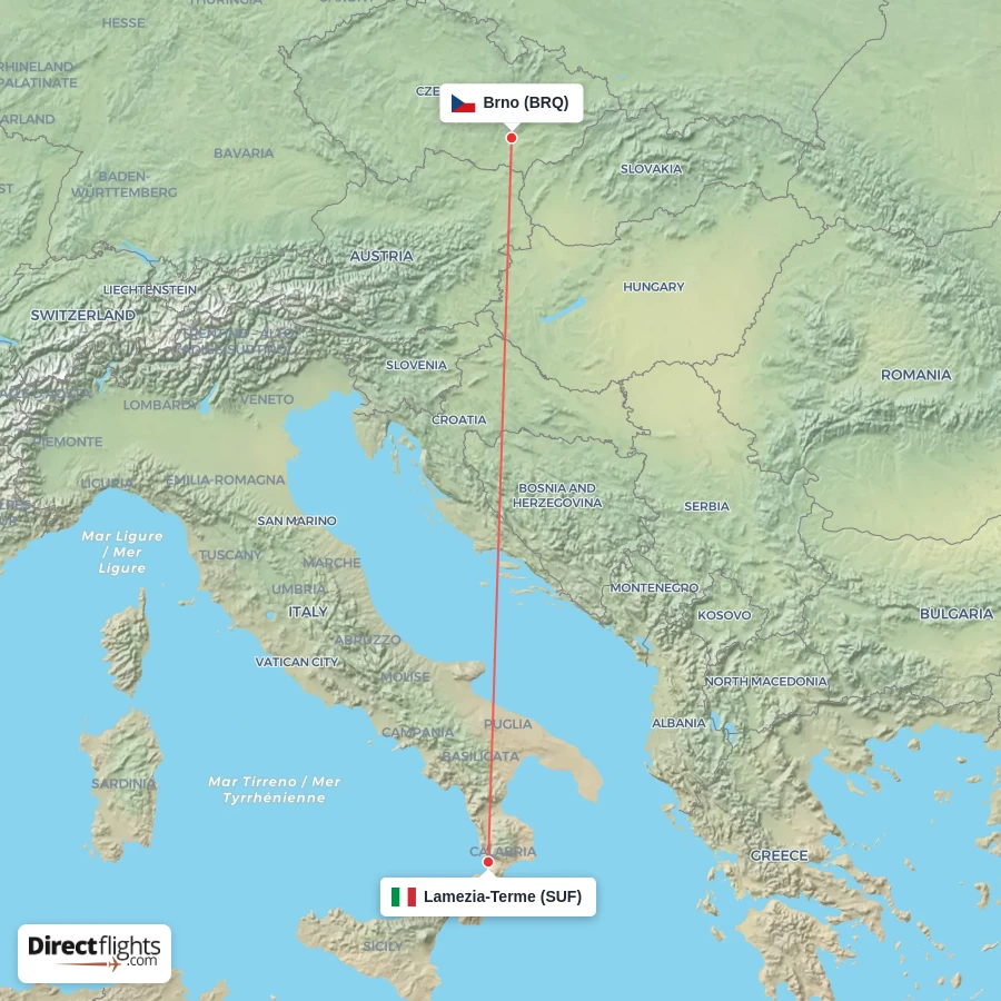 BRQ - SUF route map