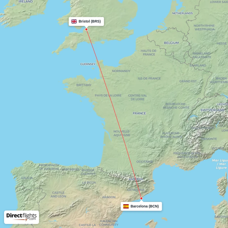 BRS - BCN route map