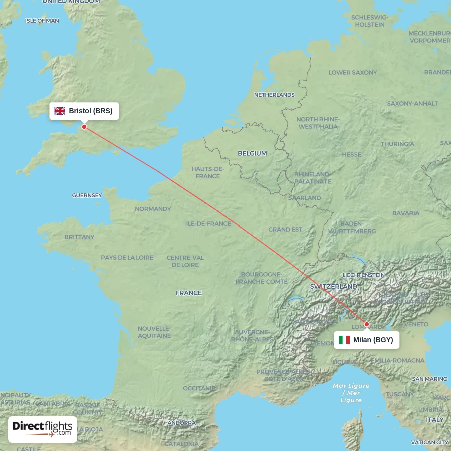 BRS - BGY route map