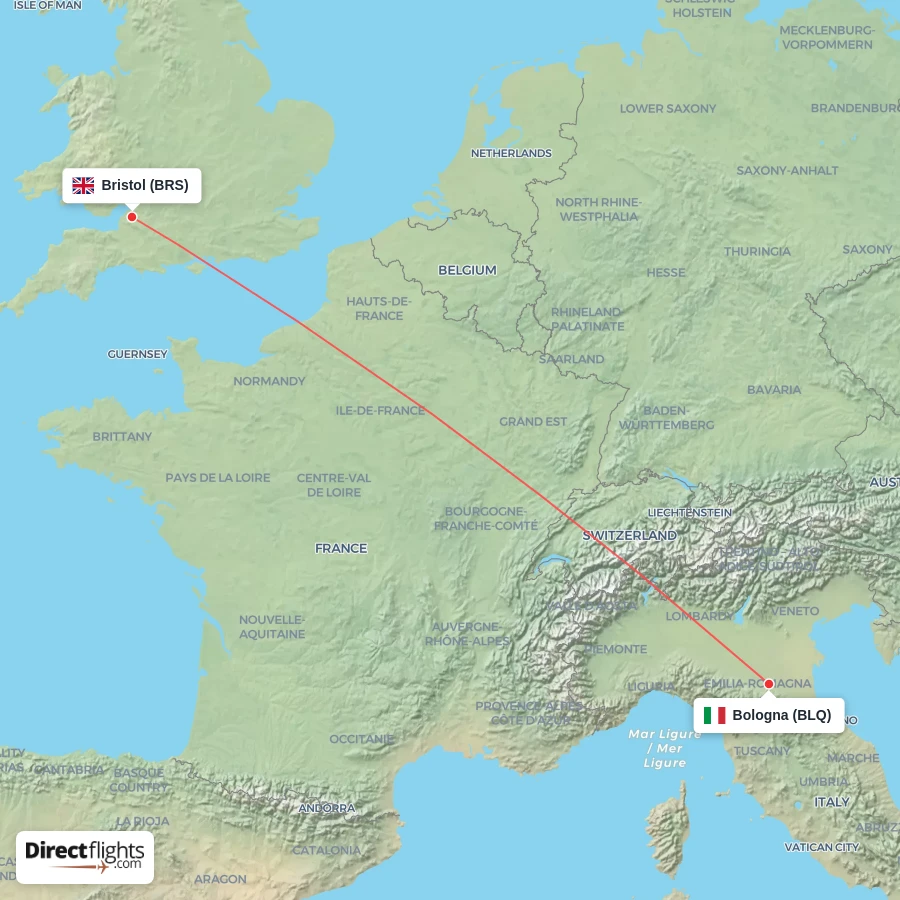 BRS - BLQ route map