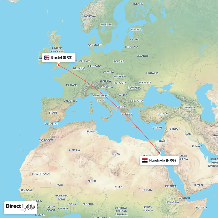 BRS - HRG route map