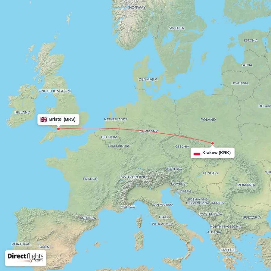 BRS - KRK route map