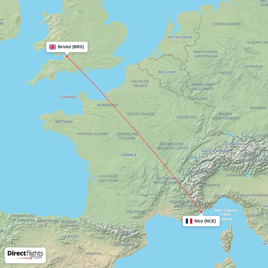 BRS - NCE route map