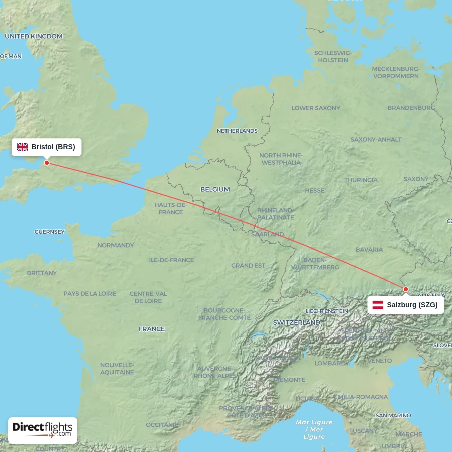 BRS - SZG route map