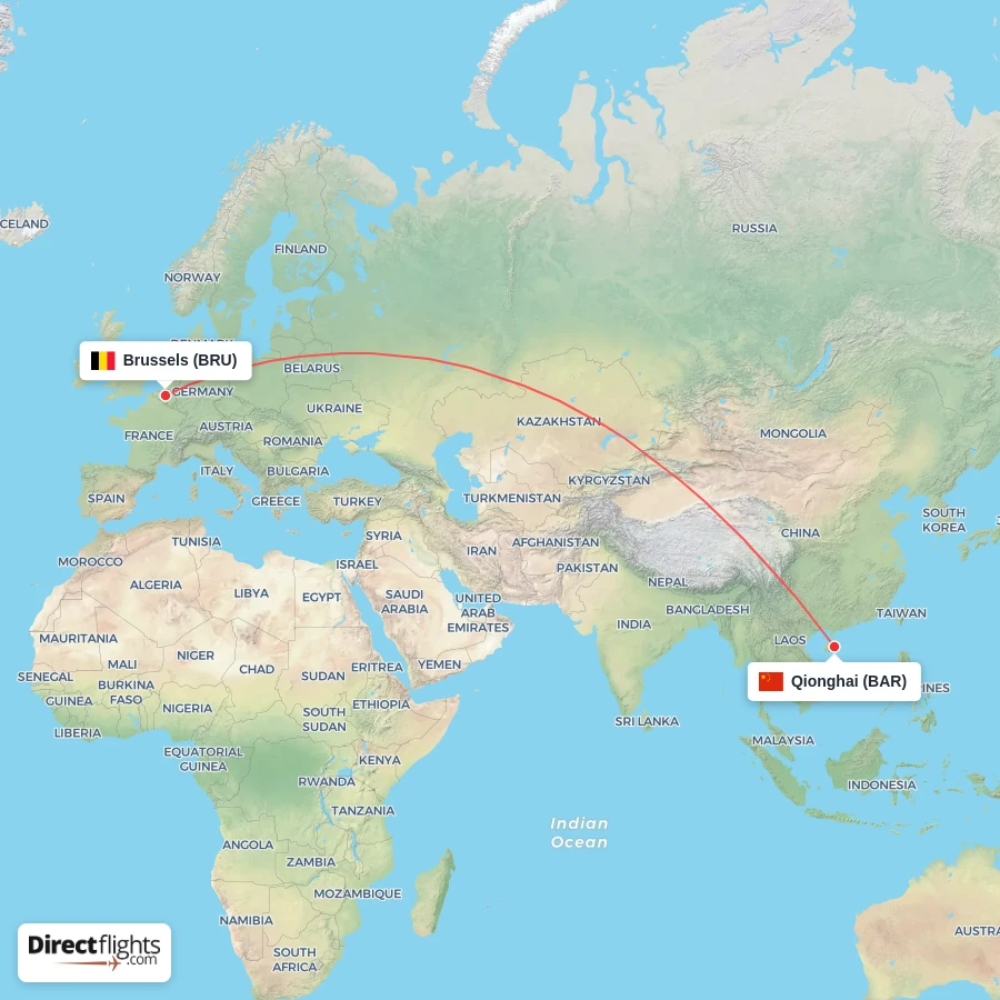 BRU - BAR route map