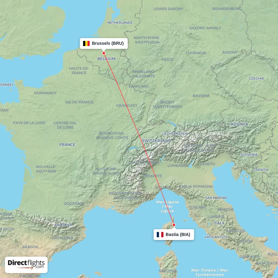 BRU - BIA route map