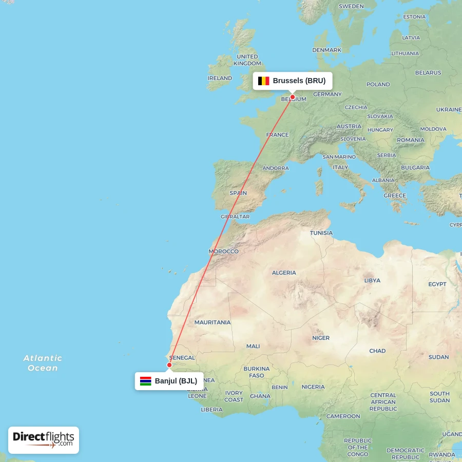 BRU - BJL route map
