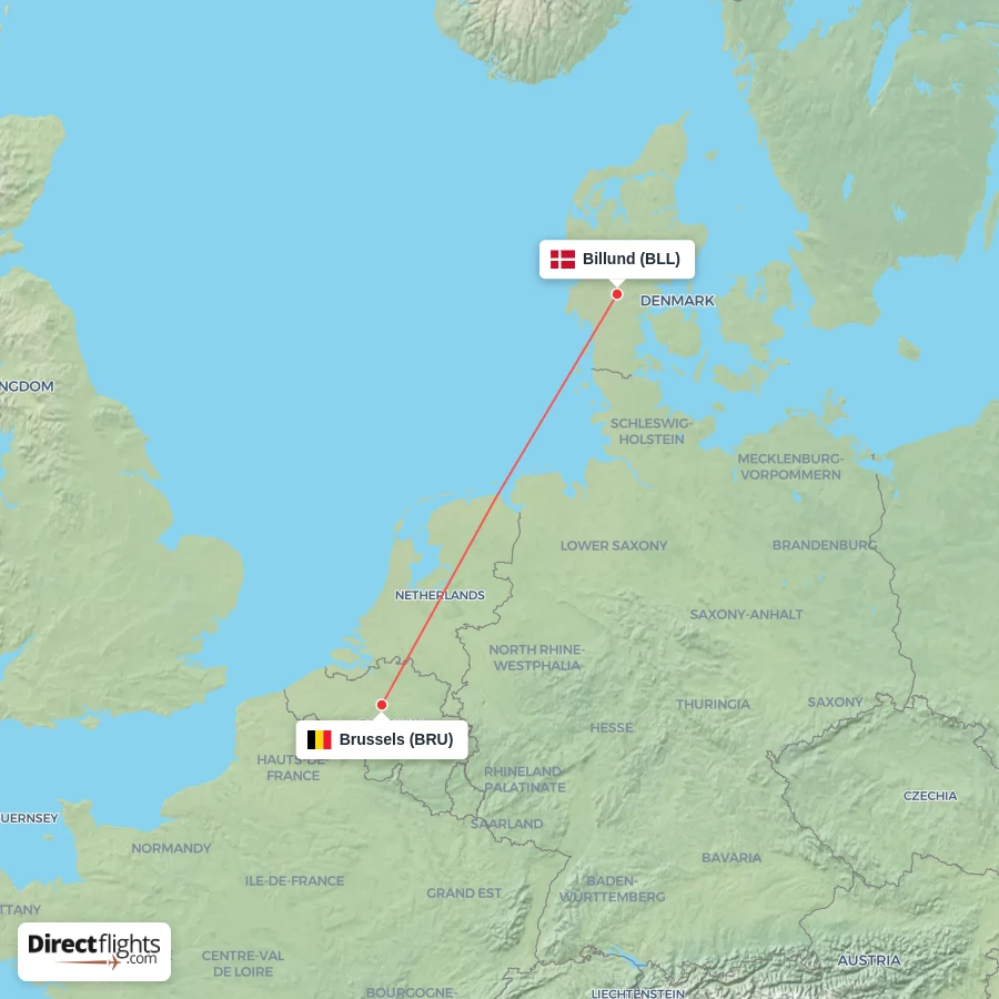 BRU - BLL route map