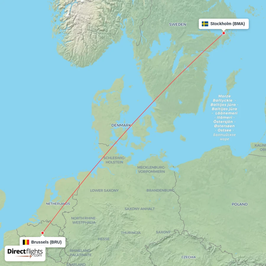 BRU - BMA route map