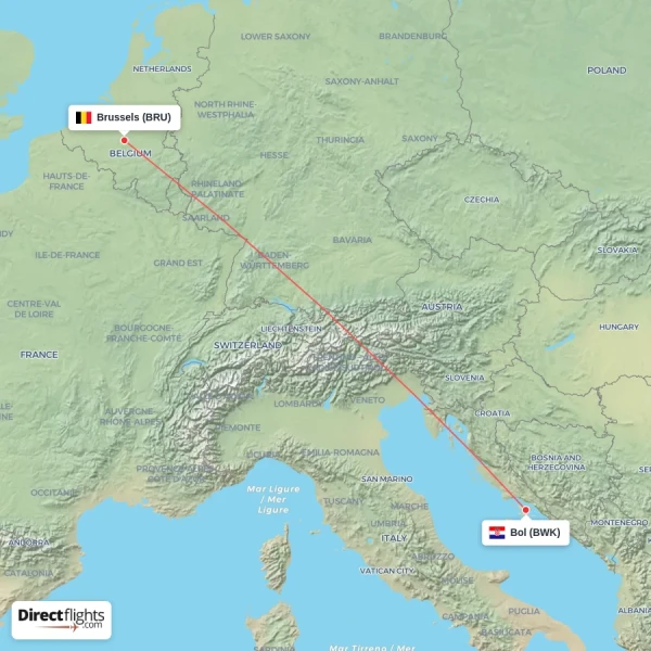 Brussels - Bol direct flight map