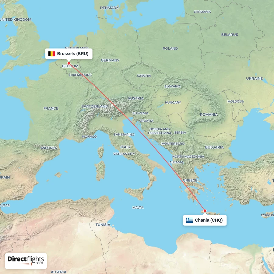 BRU - CHQ route map