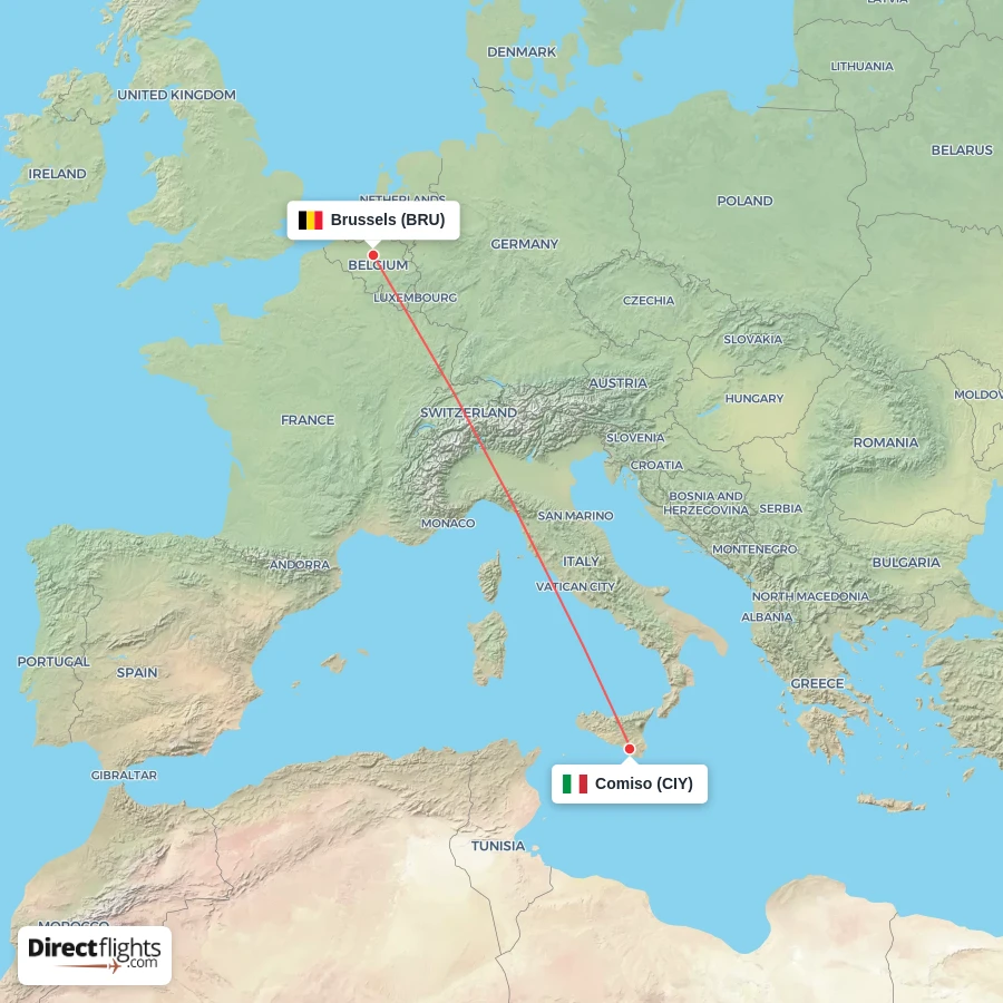 BRU - CIY route map