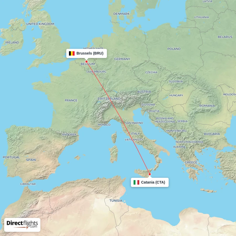 BRU - CTA route map