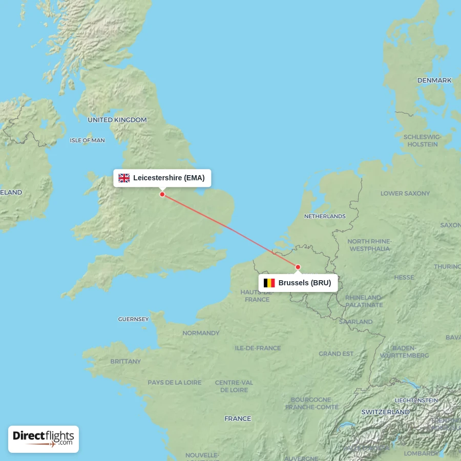 BRU - EMA route map
