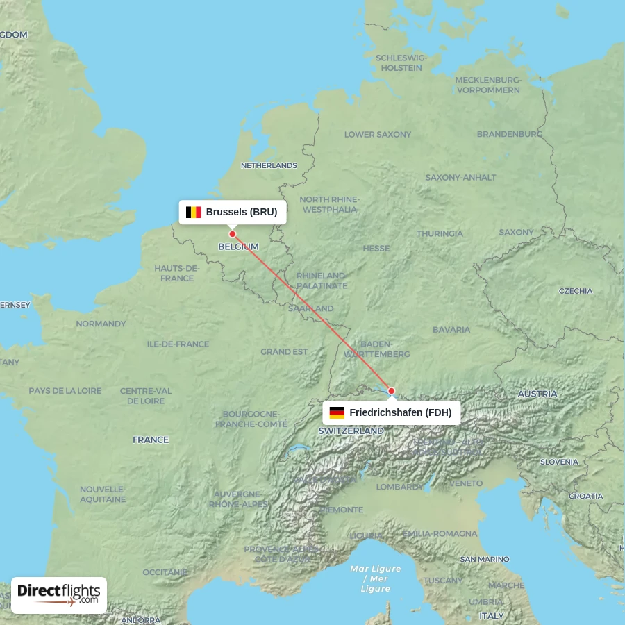 BRU - FDH route map