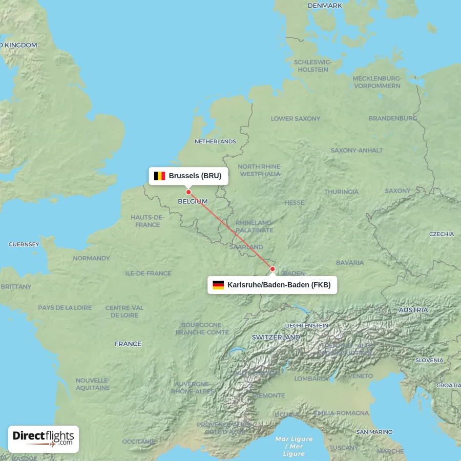 BRU - FKB route map