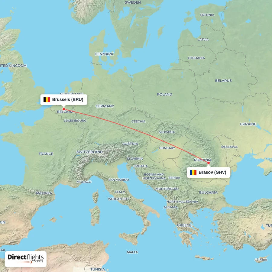 BRU - GHV route map