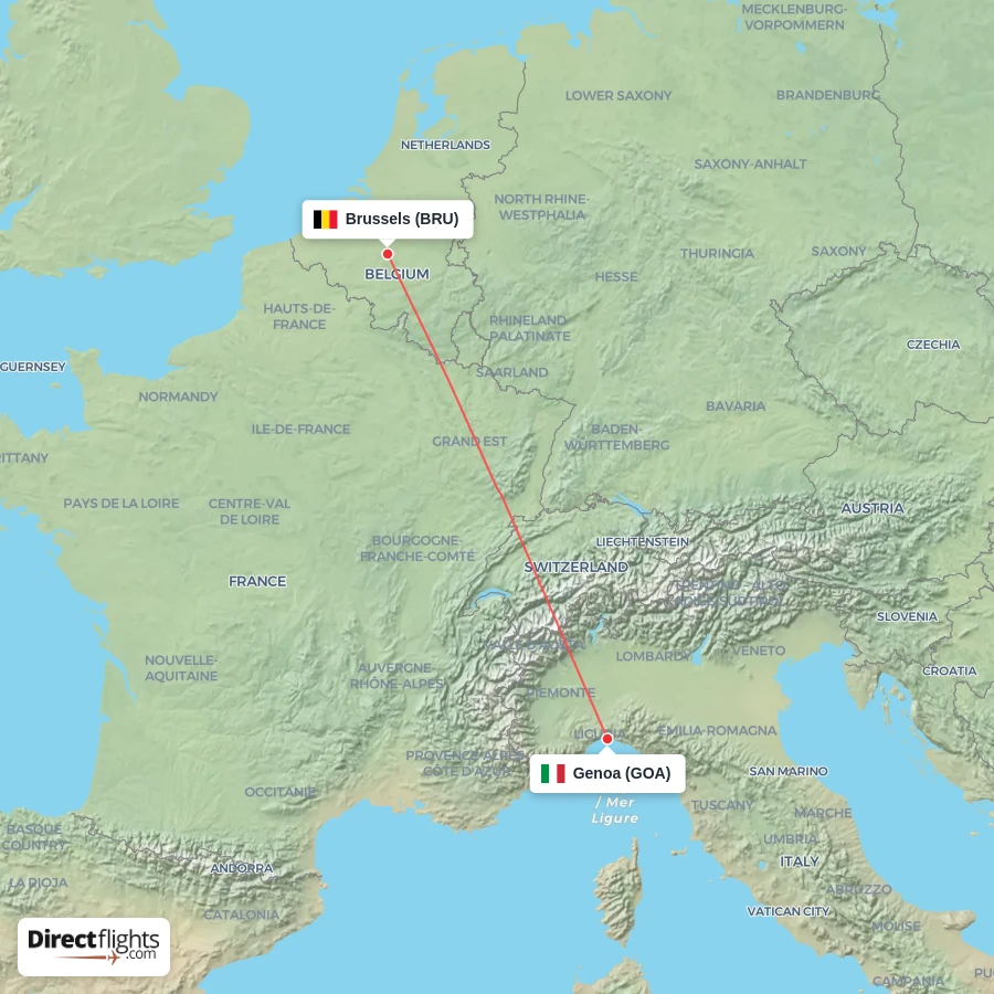 BRU - GOA route map