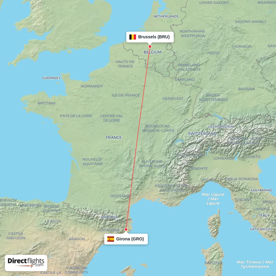 BRU - GRO route map
