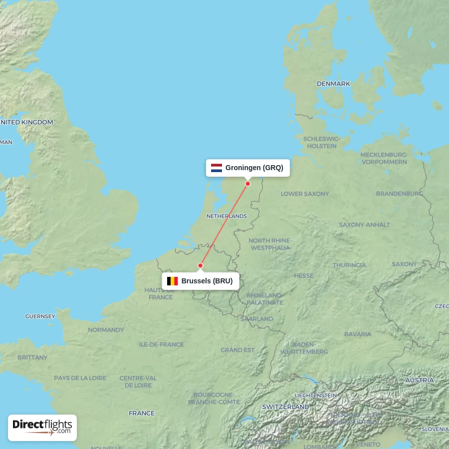 BRU - GRQ route map