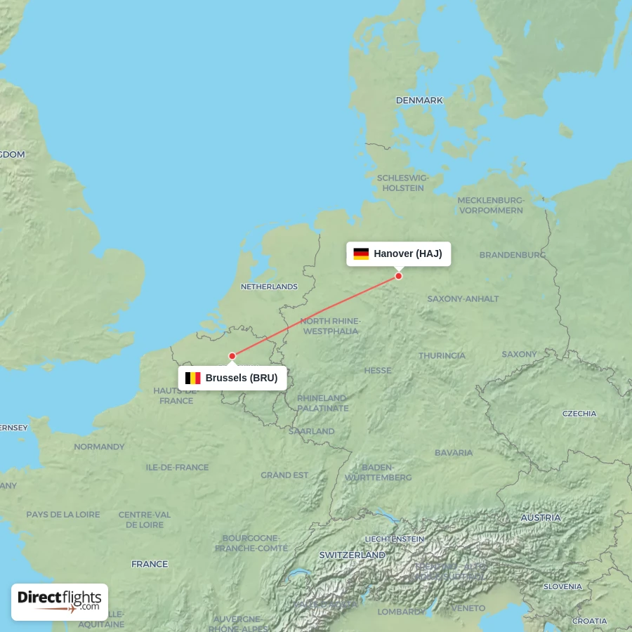 BRU - HAJ route map