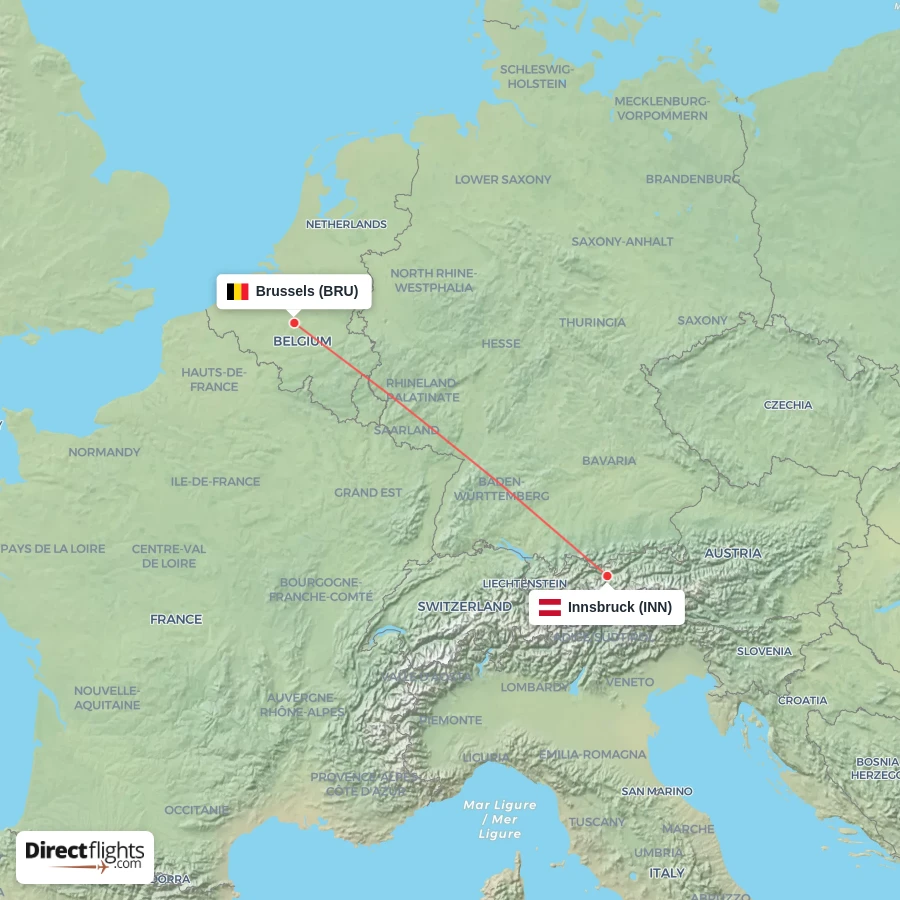 BRU - INN route map