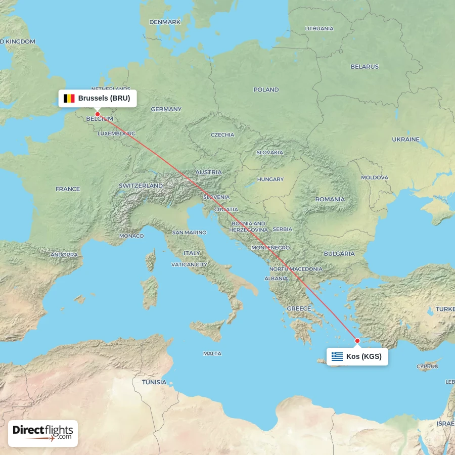 BRU - KGS route map