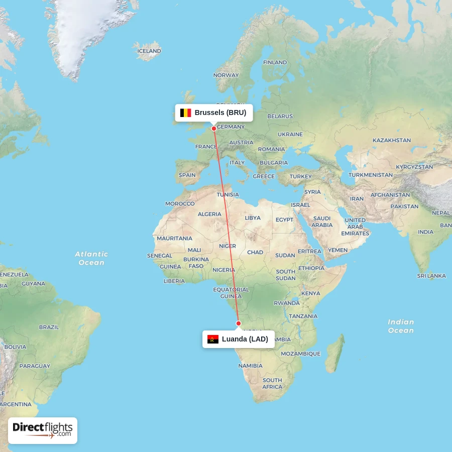 BRU - LAD route map