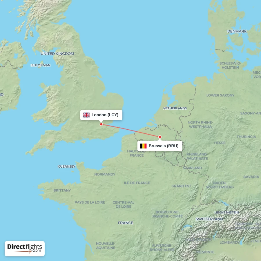 BRU - LCY route map