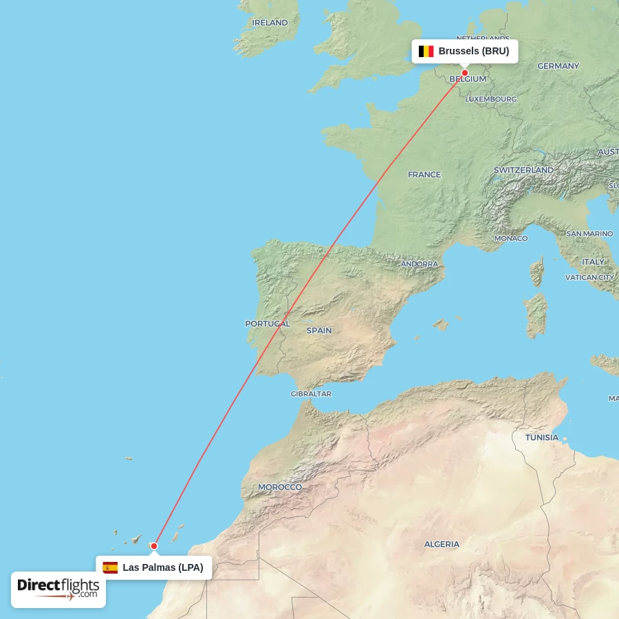 BRU - LPA route map