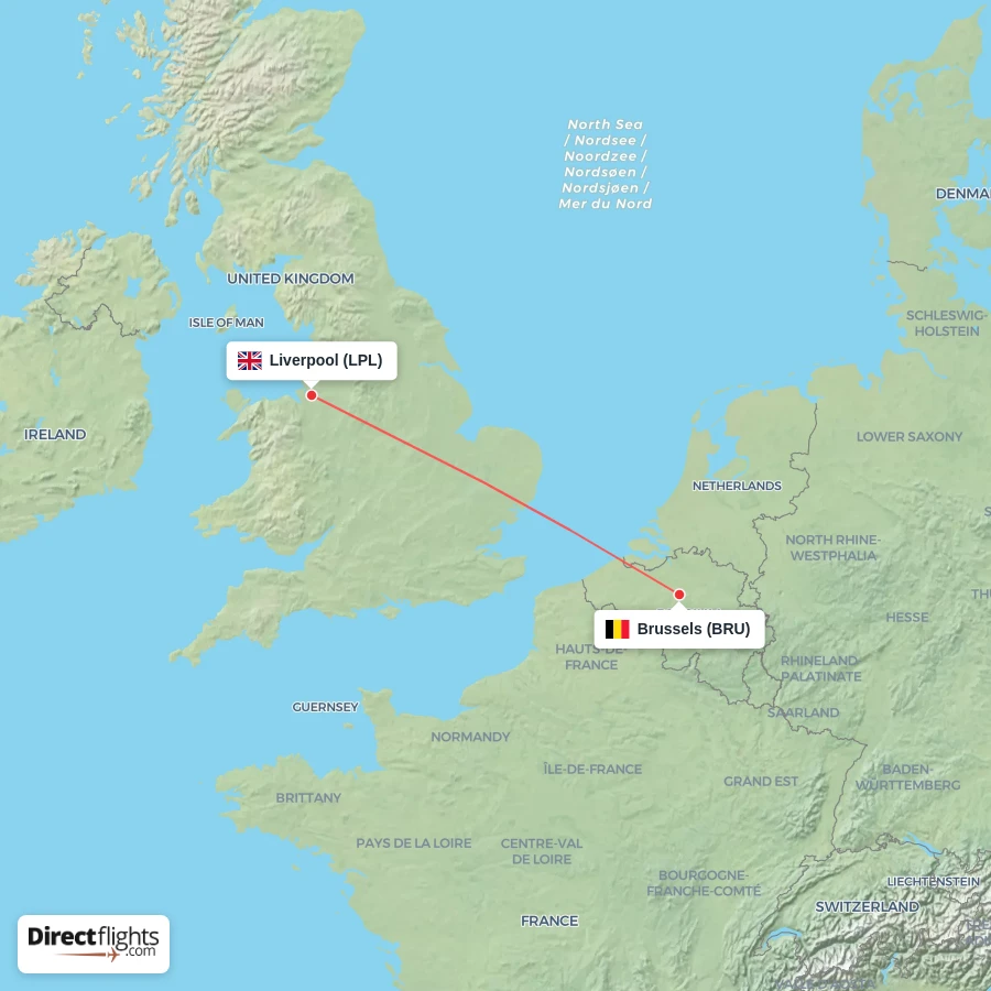 BRU - LPL route map