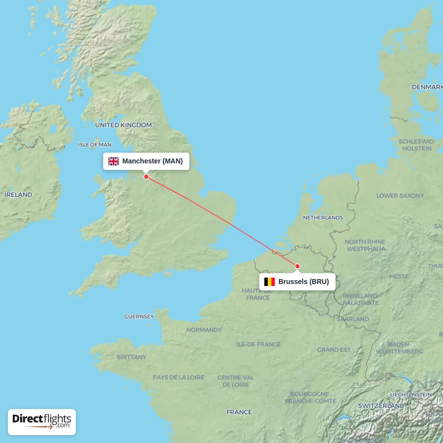 BRU - MAN route map