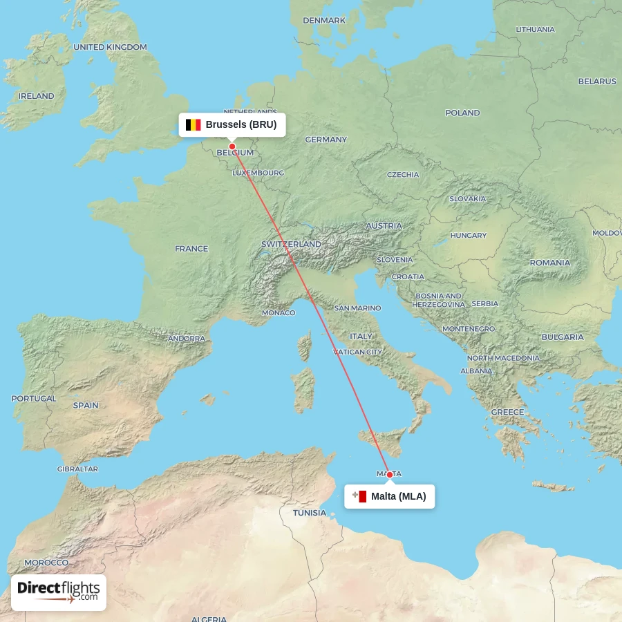 BRU - MLA route map