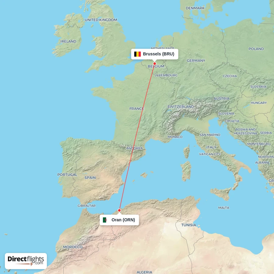 BRU - ORN route map